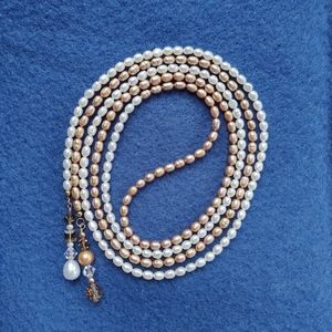Pearl lariat necklace
